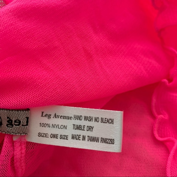 Hot Pink Mesh Leg Avenue Babydoll Top - Picture 2 of 7